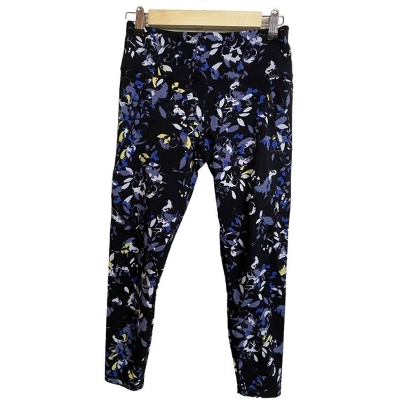 Sweaty Betty Power 7/8 Pocket Leggings Black Blue Floral Print Size‎ Small - Picture 1 of 6